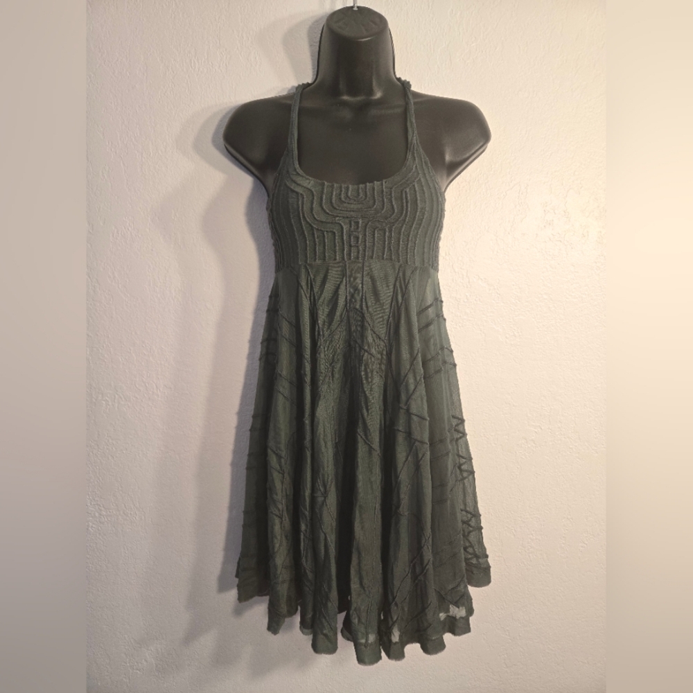 Biya Johnny Was Gray Sheer Tank dress